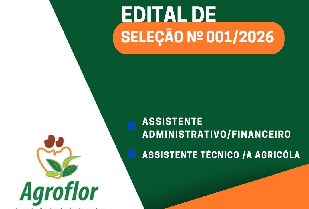 Agroflor abre seleção N°001/2026 para contratação de colaboradores(as).